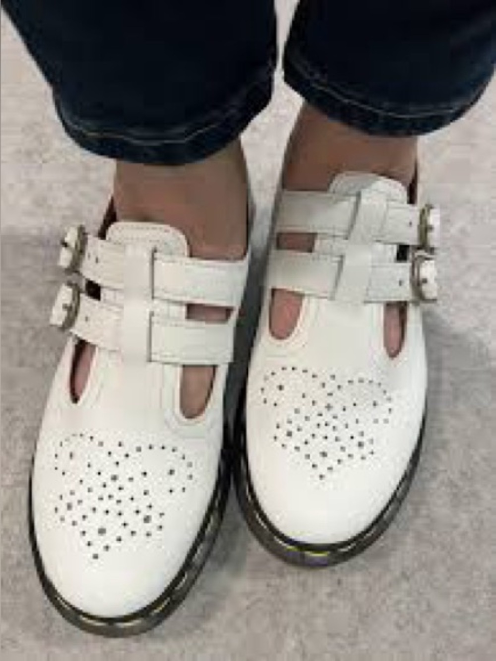 Dr. Martens 8065 Smooth Leather Mary Jane Shoes White US 10